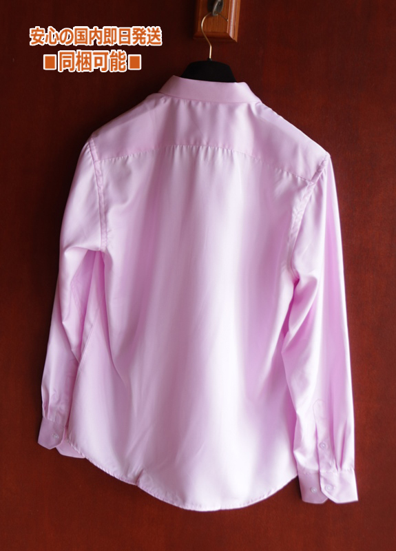 新品■GianLarini カッターシャツ ピンク42/L メンズ Yシャツ ビジネス 長袖 シャツ シンプル 薄手 紳士 ドレスシャツ 