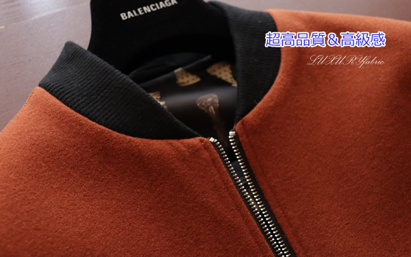 新品■紳士GIANLARINI52 袖切替 ジャケット 茶×黒 ブルゾン L◆メンズ 上質wool ストレッチ ウール ジップアップ ジャンバー 秋冬 MA-1の画像3