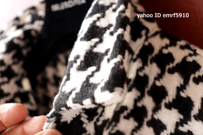 新品 完売品■GIANLARINI黒白 千鳥格子 重厚 ネル シャツ【XL】メンズ ちどり チェック 春 シャツ ジャケット モノトーン モード系 の画像5