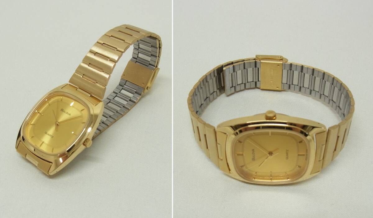 BULOVA ブローバ☆ゴールドカラー 腕時計 9063-5020☆QUARTZ クオーツ クォーツ 金色 メンズ 時計 ビンテージ 60_画像3