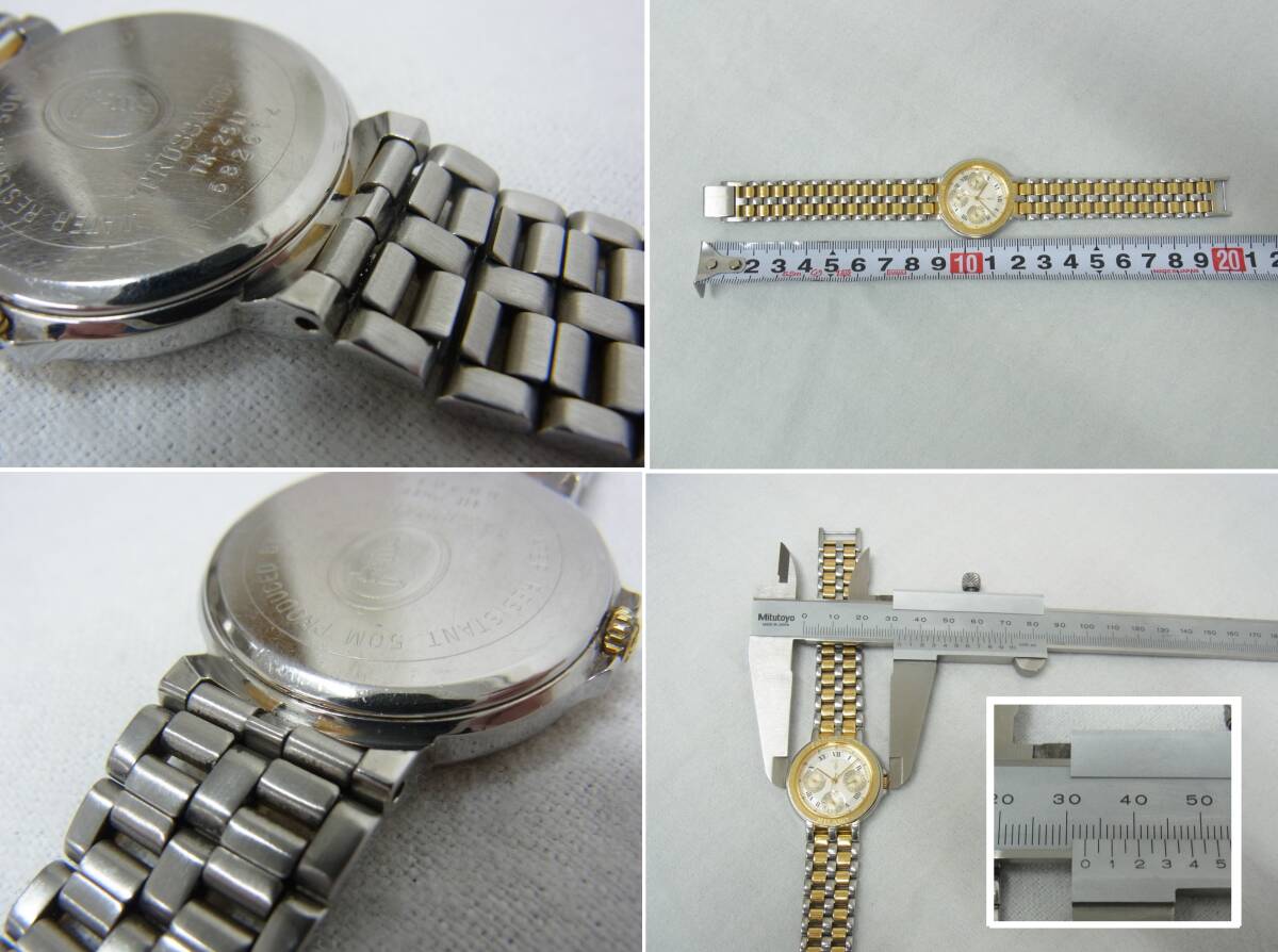 [T] TRUSSARDI Trussardi TR-2511 наручные часы * кварц кварц хронограф Gold цвет Vintage разряженная батарея Junk 60