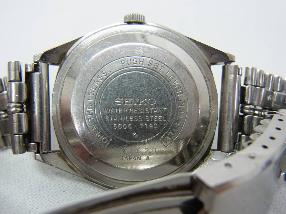 【D】 SEIKO セイコー☆LM ロードマチック 5606-7190 23石 自動巻 腕時計☆デイデイト AUTOMATIC ビンテージ 現状 ジャンク 6_画像5