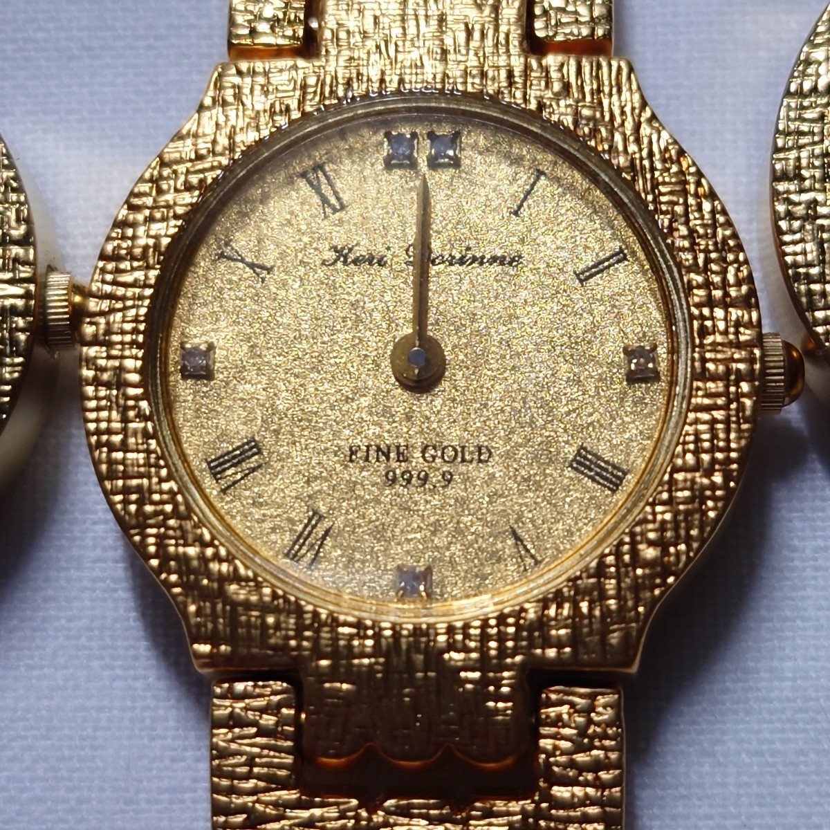 未使用？ Hari Corinne FINE GOLD DIAL999.9 石付 金文字盤 ゴールド 金 腕時計 時計 10本セット ジャンクの画像2