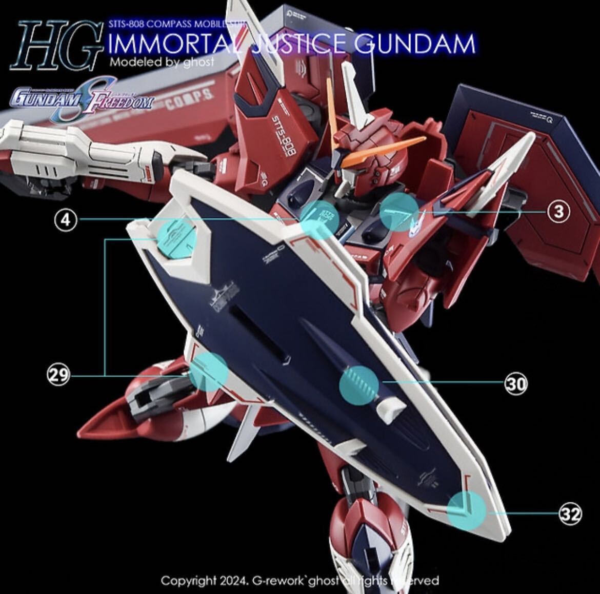 HG 1/144 イモータルジャスティスガンダム専用水転写式デカール JUSTICEの画像7