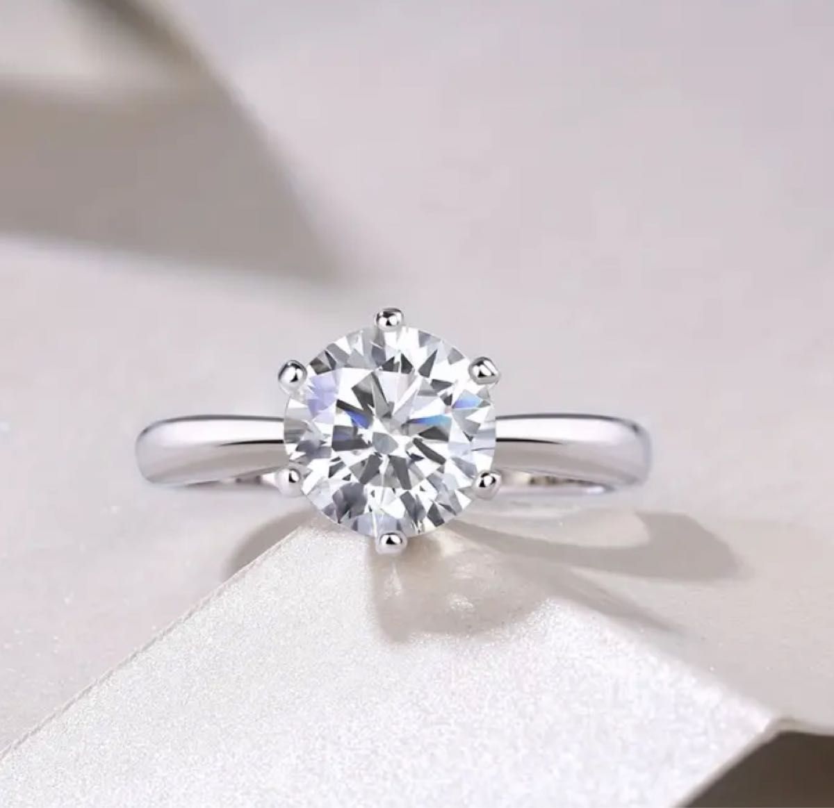 モアッサナイト モアサナイト リング 1carat 1ct ジュエリー 結婚指輪 婚約指輪 スターリングシルバー 1カラット