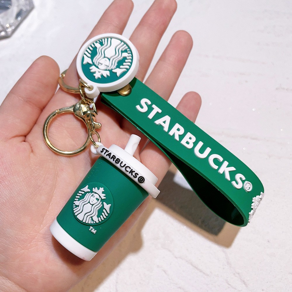  new goods Starbucks start baID card holder card-case strap coffee glass figure key holder Pas green 