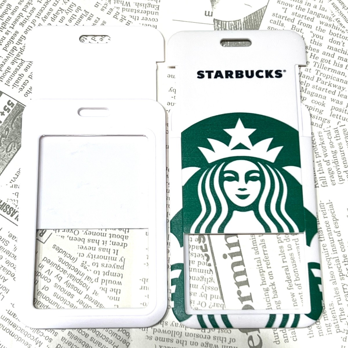  new goods Starbucks start baID card holder card-case strap coffee glass figure key holder Pas white 