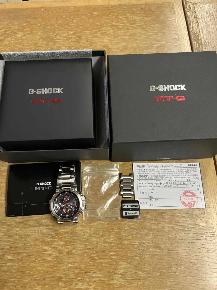 極美品 保証期限内 G-SHOCK/Gショック MT-G Bluetooth搭載 電波ソーラー 腕時計 MTG-B1000D-1AJFの画像10