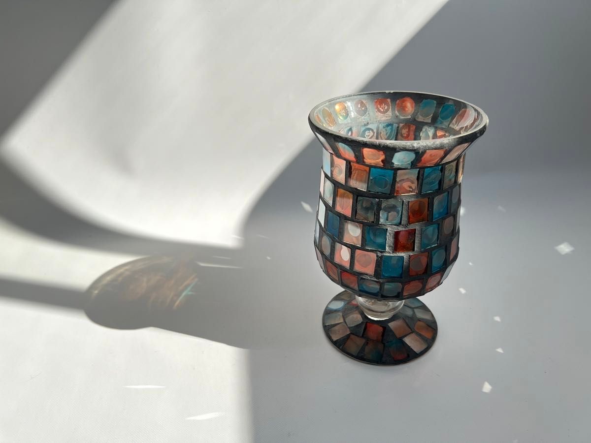 モザイクガラス 花瓶 フラワーベース オブジェ
