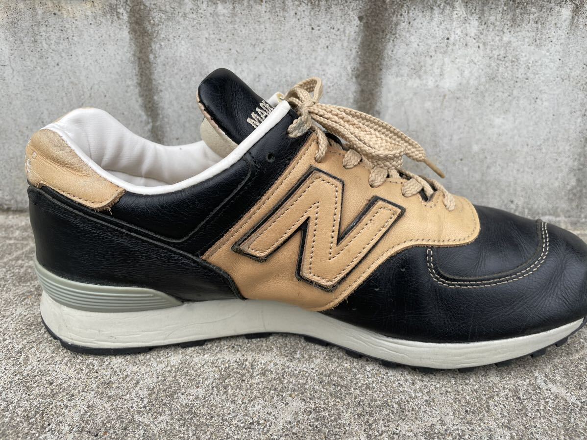 UK製【LIMITED EDITION】NEW BALANCE LM576UK KB BLACK/BONE オールレザー 限定 M576 イギリス英国製 ブラック×ベージュ_画像7