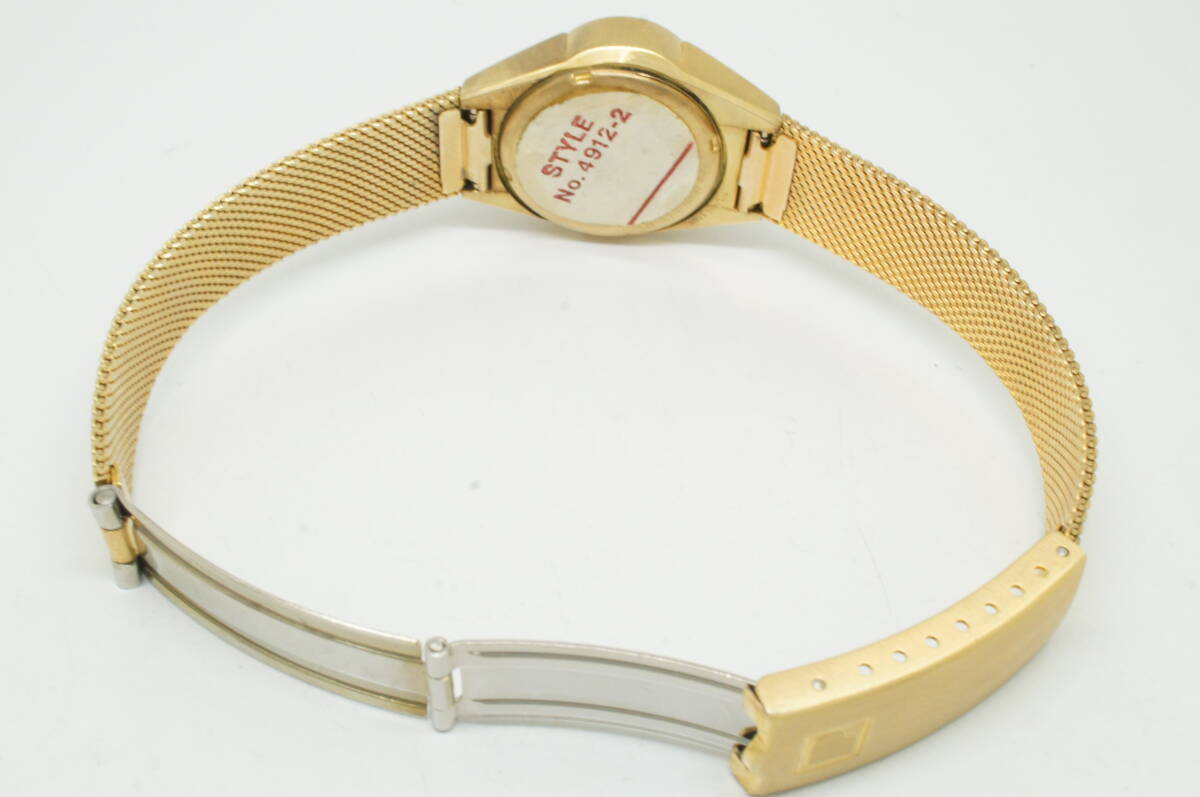 D19●作動良好 未使用デッドストック 希少レア PULSAR パルサー 14KGF 1970年代 LED タイムコンピューター レディース腕時計 ゴールド金の画像9