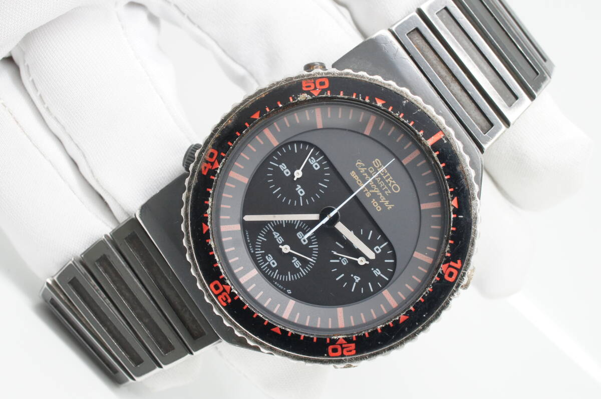 C111●SEIKO SPEEDMASTER GIUGIARO セイコースピードマスター ジウジアーロ 7A28-6000 メンズ腕時計 お洒落 クォーツの画像5