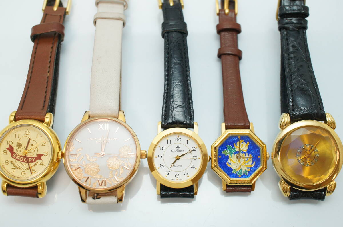 D82●美品含む 30点セット GOLD COLOR ゴールド金 レディース腕時計 革 レザー SEIKO/CITIZEN/CASIO/ENICAR/TISSOT/LONGINES 他 大量まとめの画像6