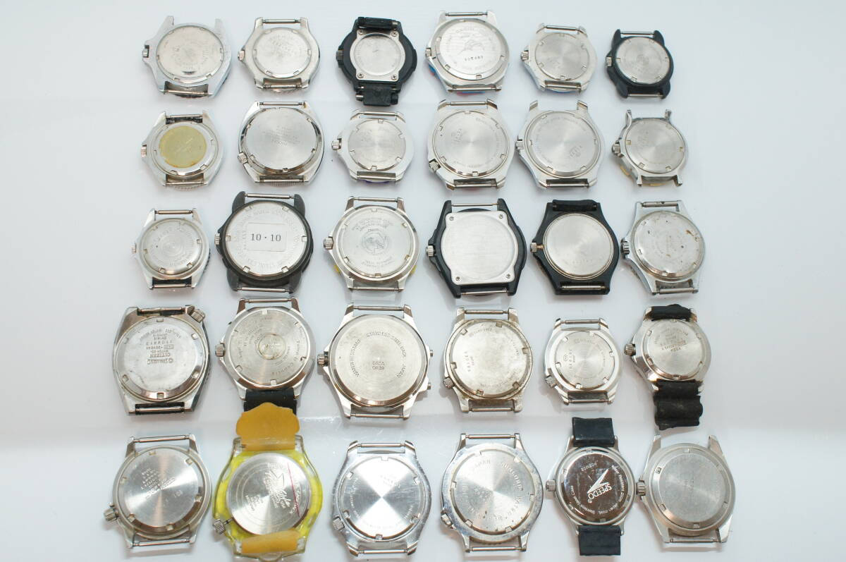 D88●美品含む 30点セット ダイバータイプ本体のみ シルバー メンズレディース腕時計 大量まとめ クォーツ_画像3