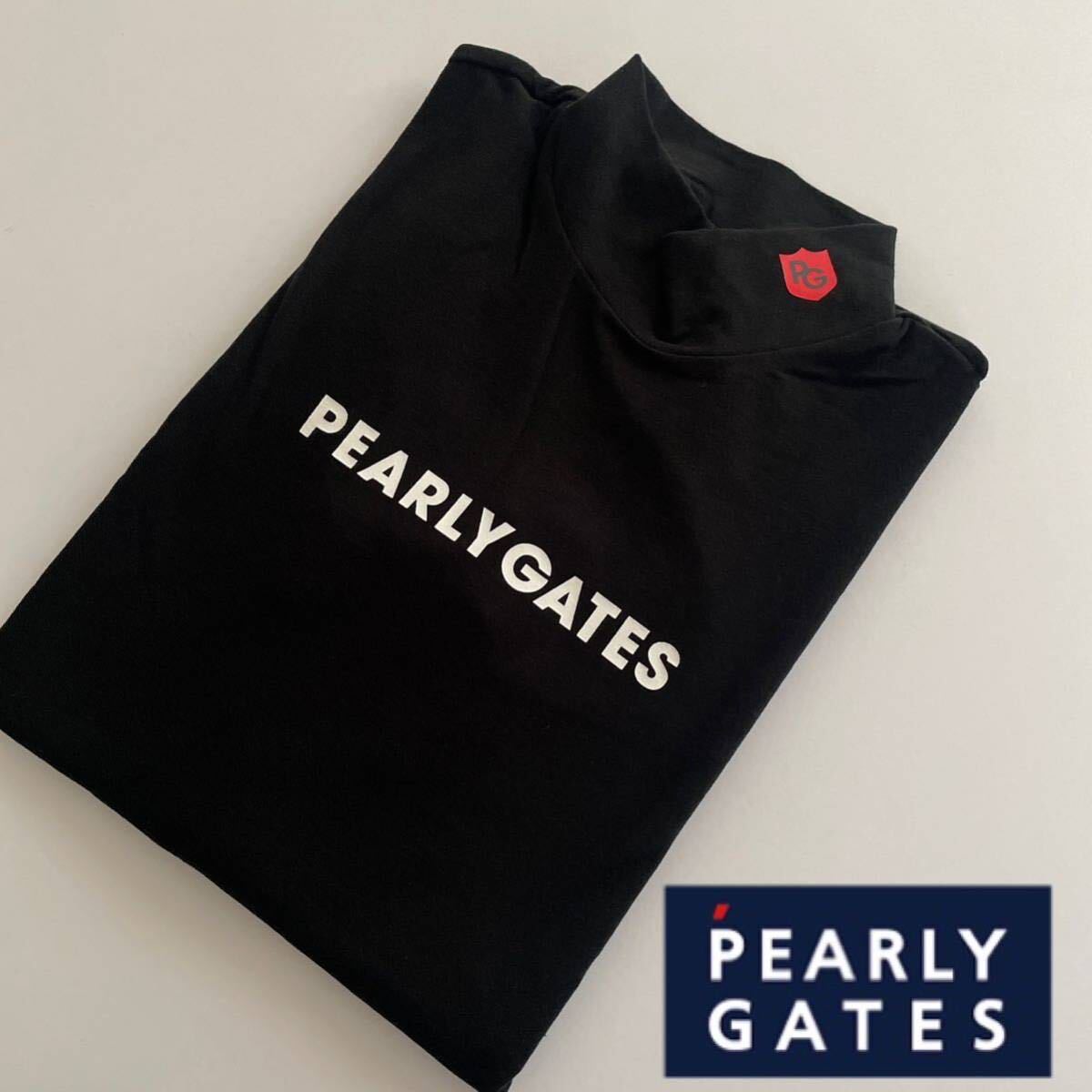 【5】Lサイズ/新品/国内正規品/PEARLY GATES パーリーゲイツ メンズ　長袖 モックネック カットソー 長袖シャツ/ブラック/黒/春秋_画像1