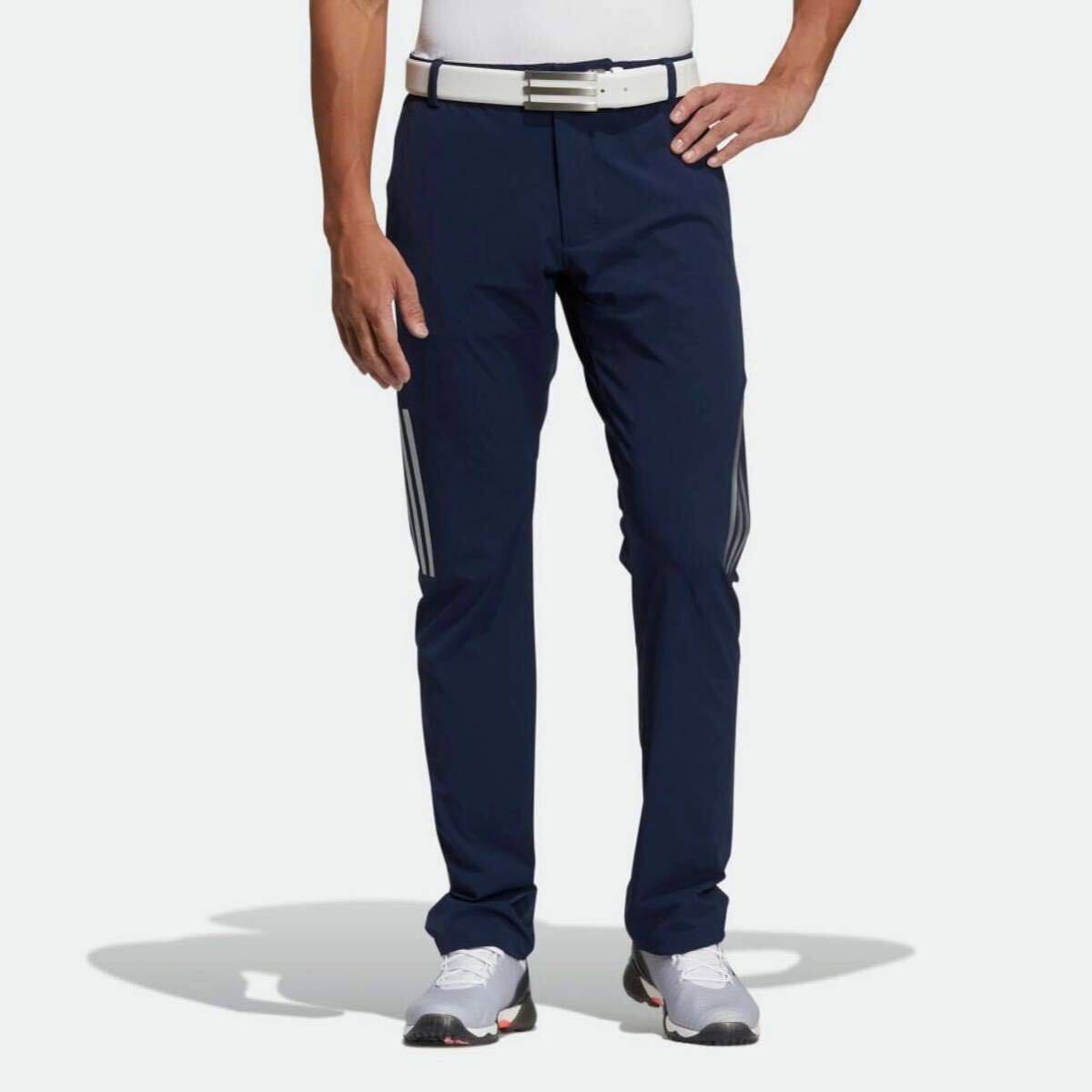 76cm новый товар 13200 иен / Adidas adidas Golf боковой si-m отсутствует брюки / стрейч длинные брюки / Golf брюки / темно-синий / темно-синий 