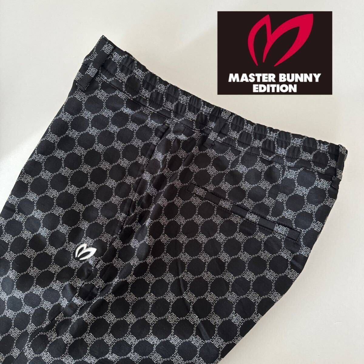 4/M 春夏新品-マスターバニーエディション/MASTER BUNNY EDITION/メンズ/総柄/ストレッチロングパンツ/ゴルフパンツ/スラックス/黒/BK_画像1