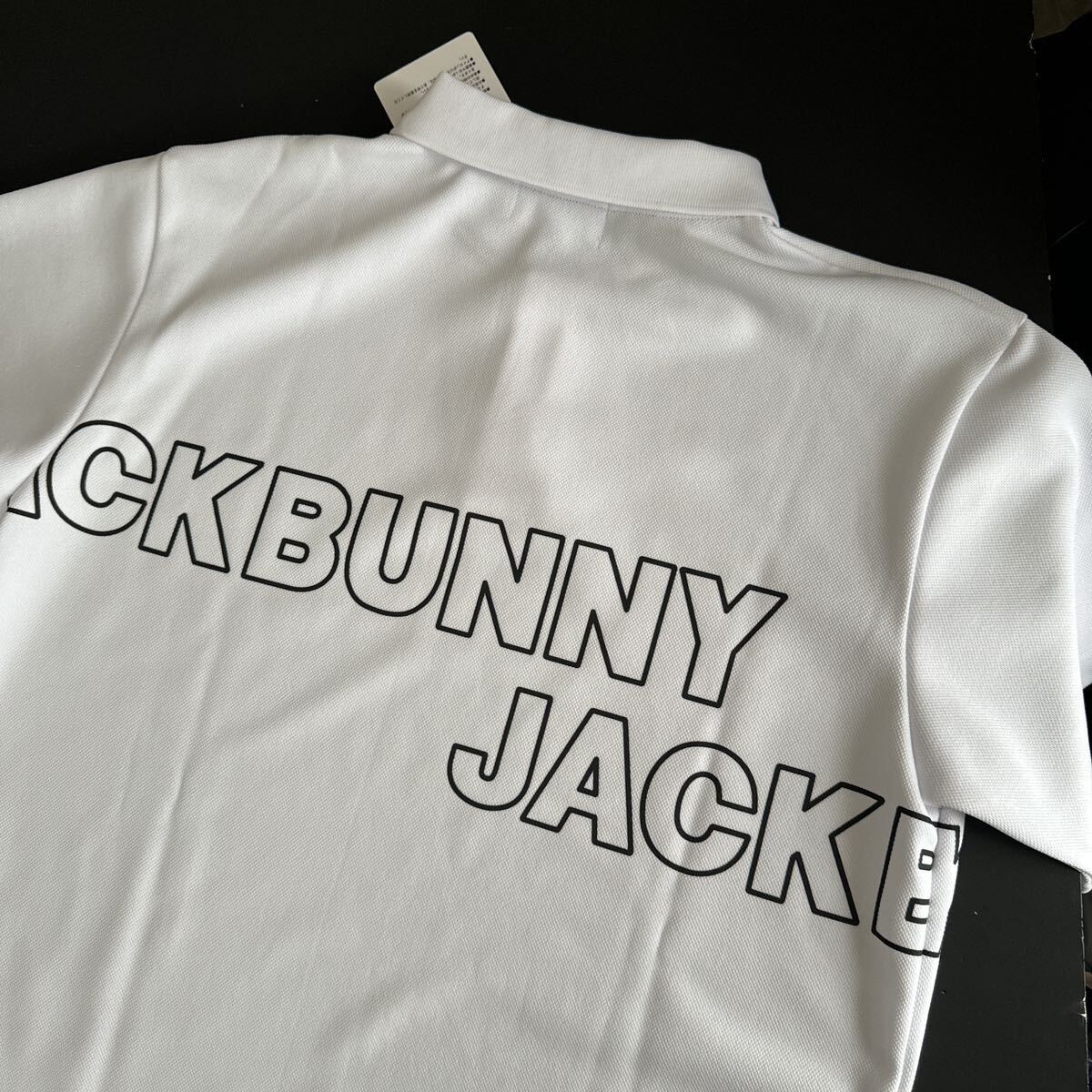 5/L 新品/JACK BUNNY (ジャックバニー/メンズ] 半袖 ポロシャツ PEダブルカノコ ゴルフシャツ ゴルフウェア 父の日プレゼントに◎ 白 WHの画像4