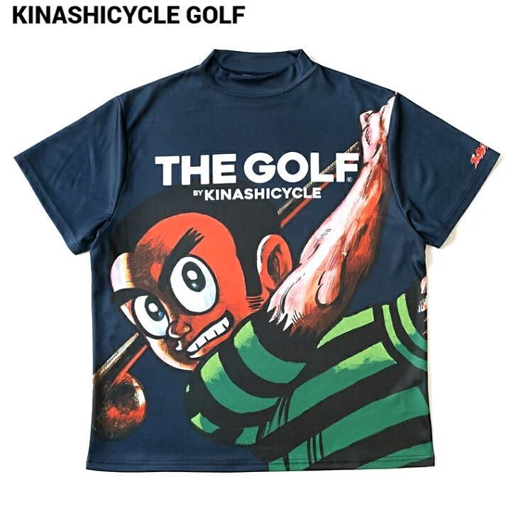 M 即日発送/大人気/新品/KINASHI CYCLE GOLF モックネック（プロゴルファー猿カラー）木梨サイクル ゴルフ ネイビー　 木梨憲武　_画像2