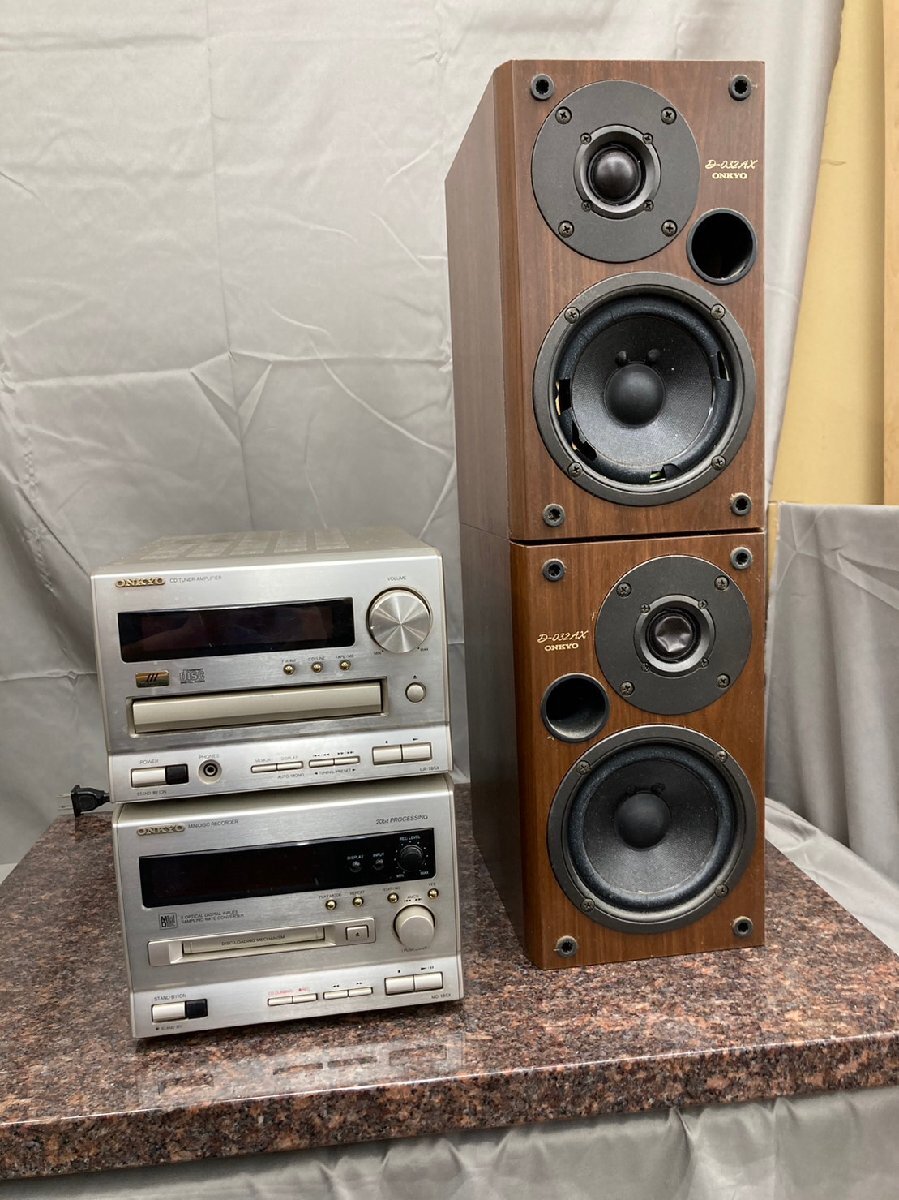 P1542*[ Junk ]ONKYO Onkyo CR-185X/MD-185X/D-032AX speaker pair mini component 