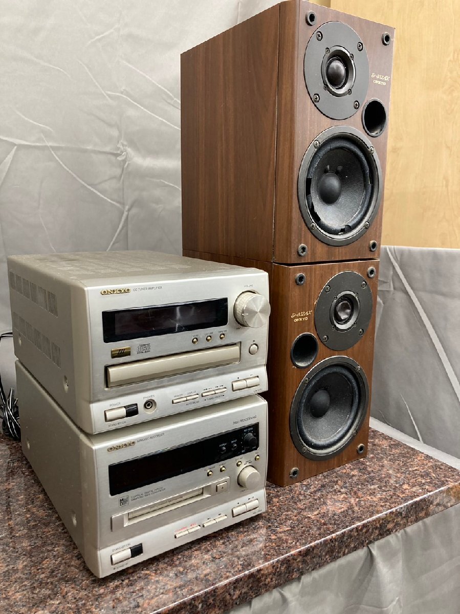 P1542*[ Junk ]ONKYO Onkyo CR-185X/MD-185X/D-032AX speaker pair mini component 