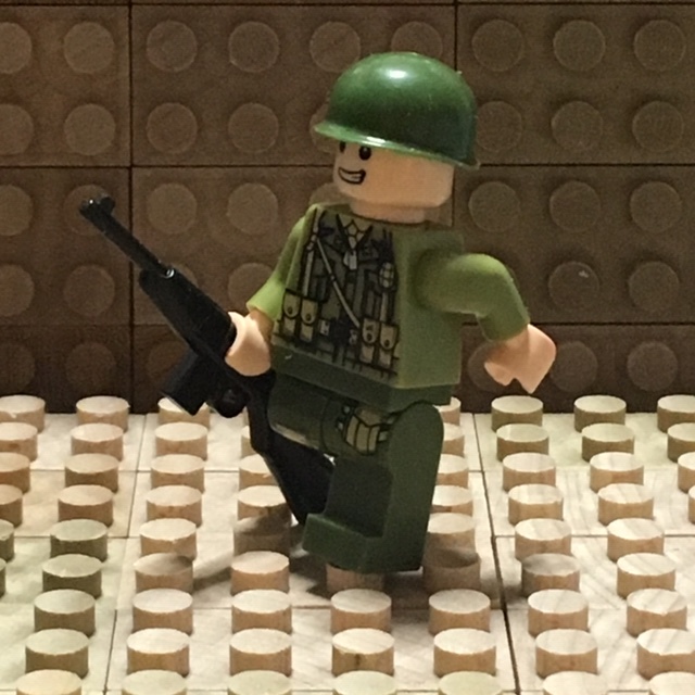 カスタム ミニフィグ ☆ レゴ LEGO サイズ ☆ WWII アメリカ軍兵士 US Infantry ☆ 武器付き ☆ 新品 の画像2