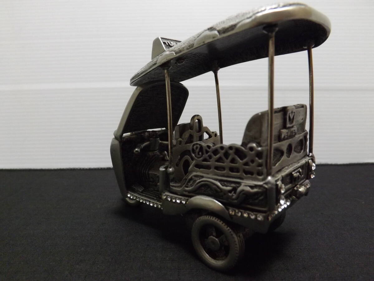 トゥクトゥク ジュエリーボックス 三輪タクシー ミニカー 金属製置物の画像3