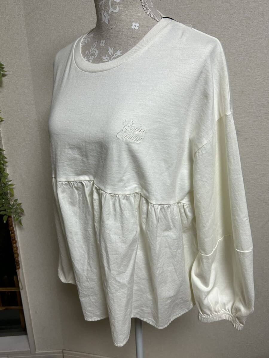  new goods 5990 jpy jpy [ RODEO CROWNS* Rodeo Crowns ] tops * pull over * unusual material do King * eggshell white *F size 