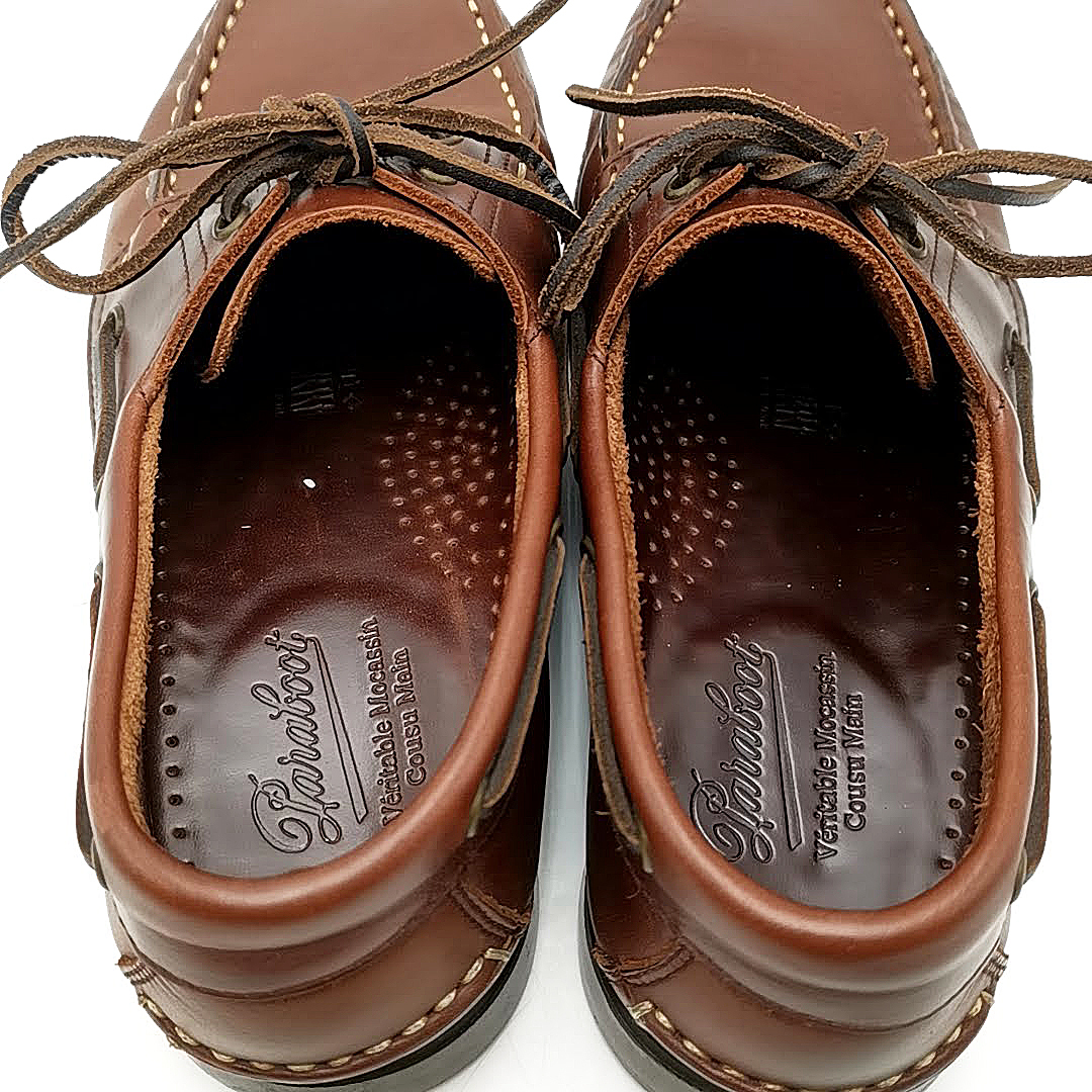 送料無料 パラブーツ 靴 デッキシューズ モカシン 780001 バース BARTH レザー 25.5cm相当 茶系 メンズの画像8