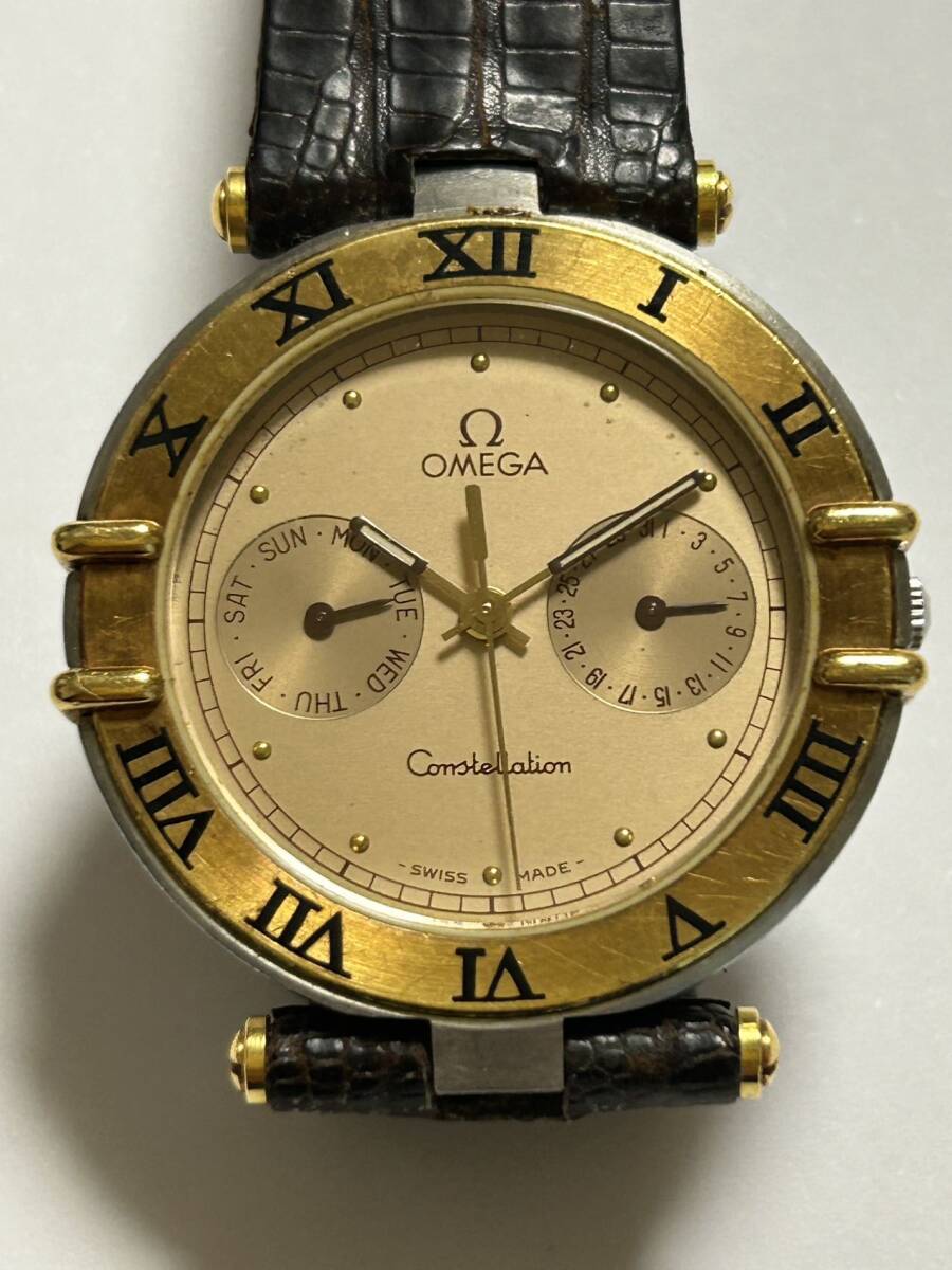 OMEGA オメガ 腕時計 メンズ Constellation コンステレーション ゴールド文字盤 ラウンドフェイス デイデイト 可動品_画像1