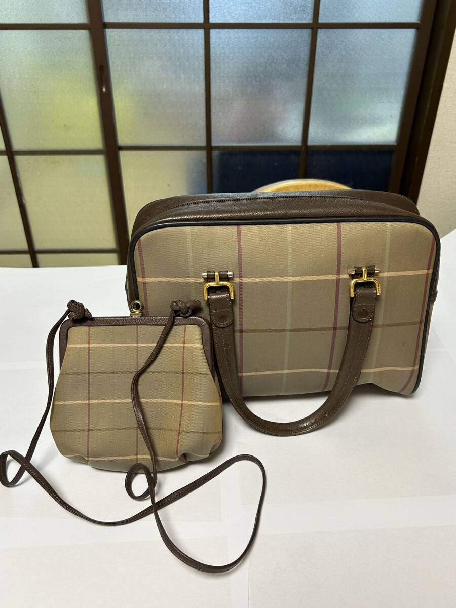 Burberry バーバリー 希少品 2点セット ポシェットミニバッグ付き ショルダーバッグ ハンドバッグの画像2