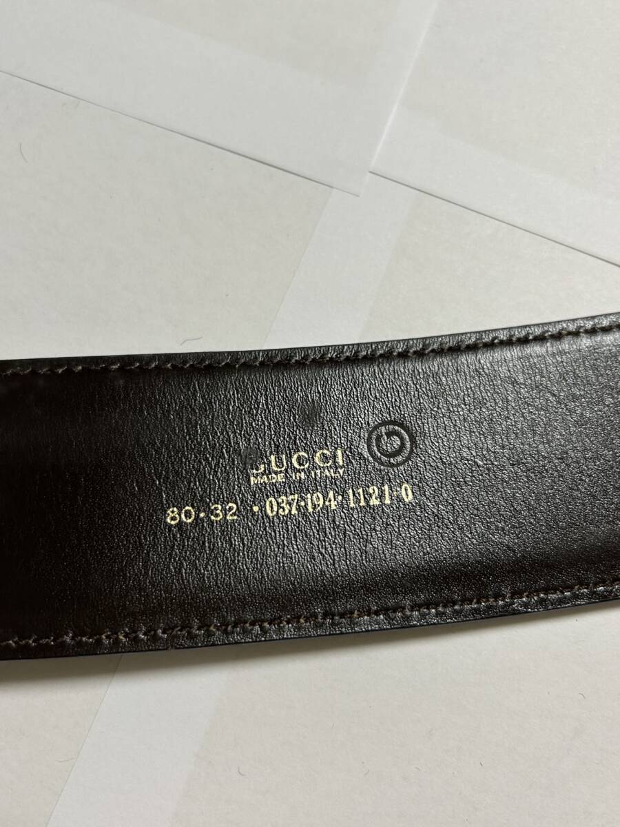 1円 ■極美品■ GUCCI グッチ レザー ゴールド金具 ベルト 保存箱付きの画像5