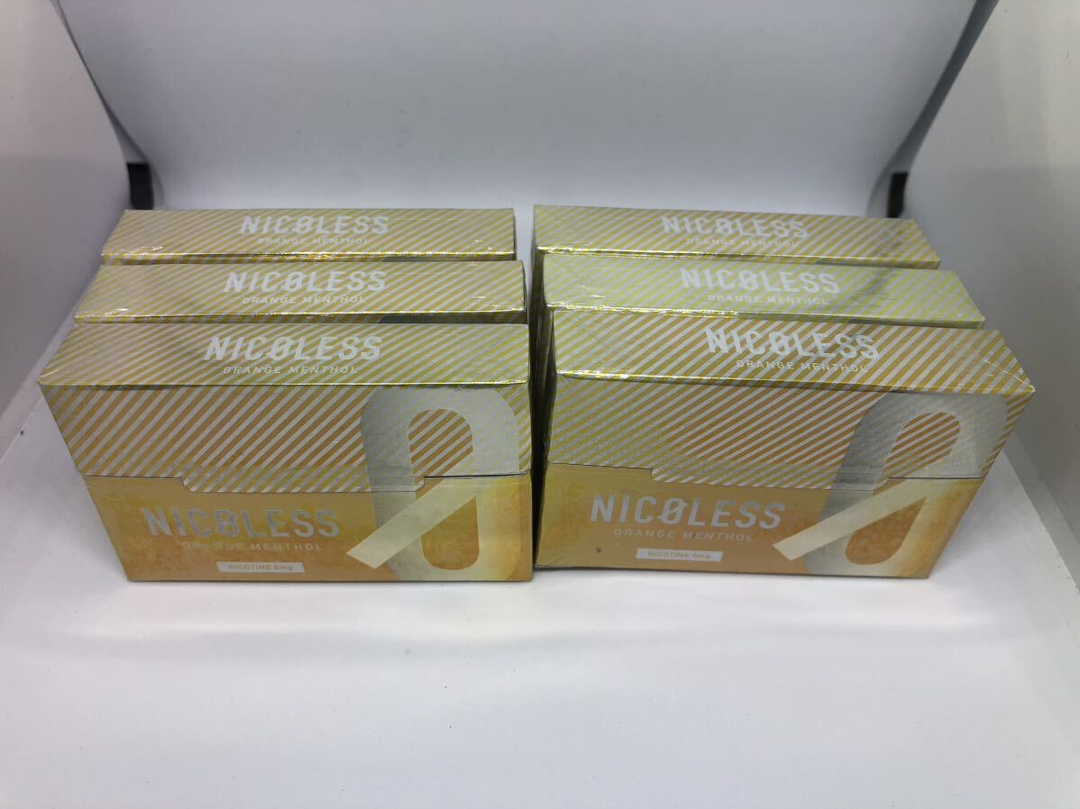 No.② 送料無料 NICOLESS ニコレス オレンジメンソール 6箱 120本 茶葉 ヒートスティック ニコチンなし 減煙 加熱式たばこ ニコチンレス_画像3