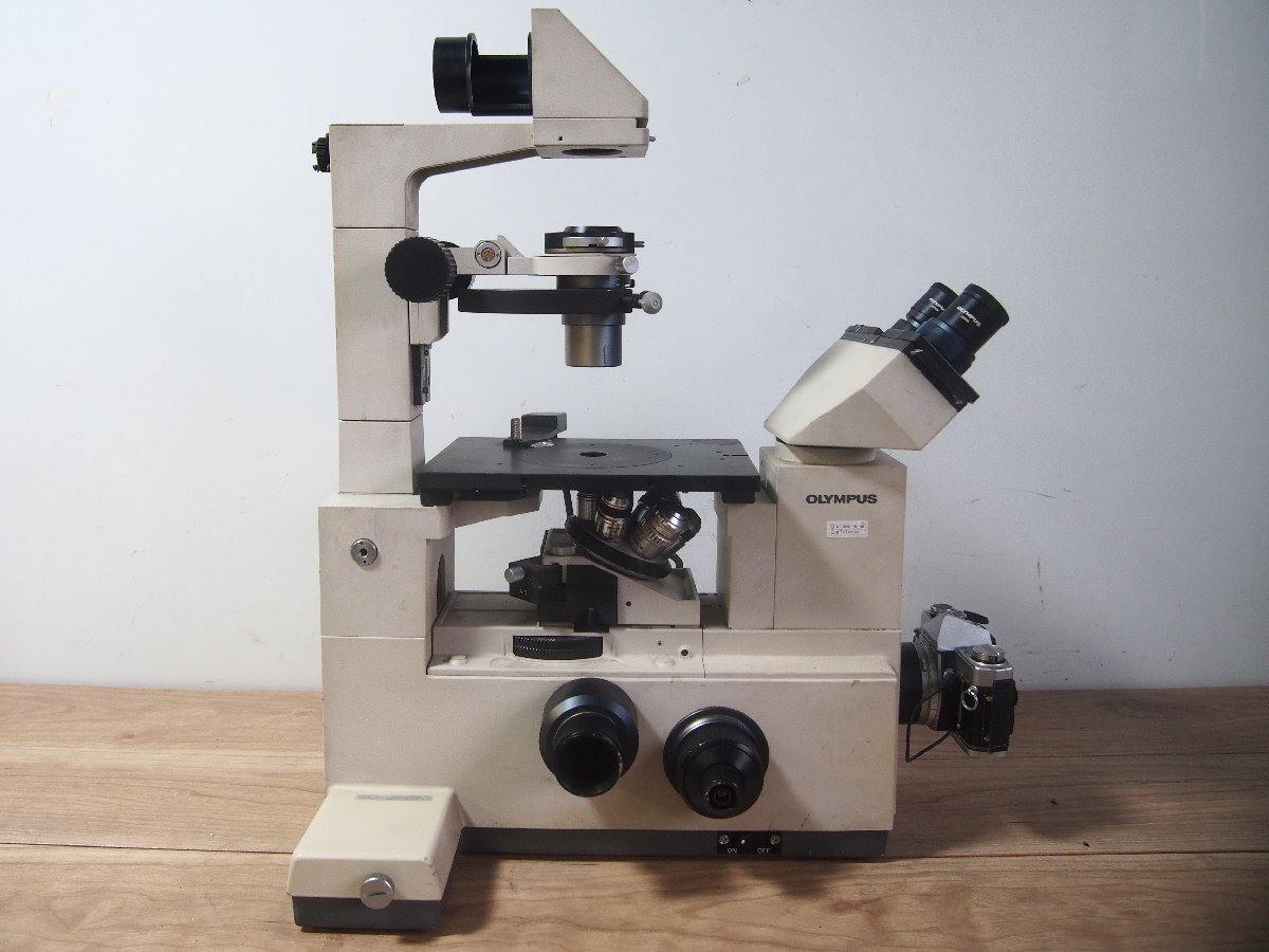 ☆【2T0304-20】 OLYMPUS オリンパス IMT-2 100V オリンパス 倒立型蛍光位相差顕微鏡 倒立型システム顕微鏡 ジャンク_画像4