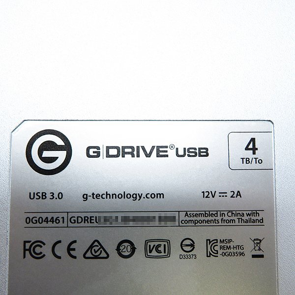 1000円スタート！〇G-Technology G-DRIVE USB【0G04461/HDD4TB/USB3.0】_画像5