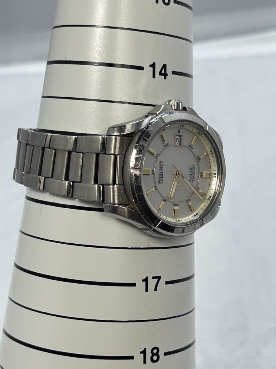 腕時計品 SEIKO セイコー TITANIUM / メンズ/ ソーラー/チタン /デイト/ 純正ベルト/_画像10