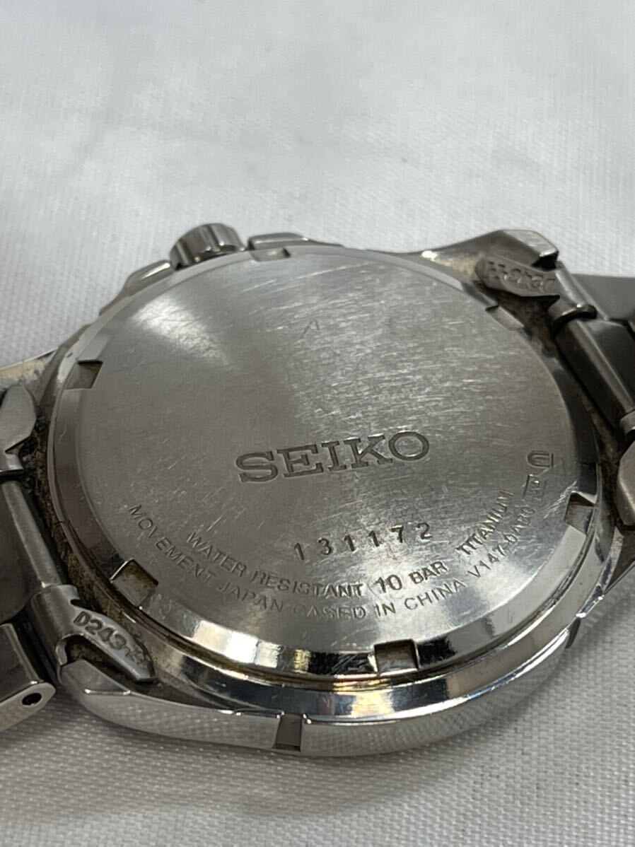 腕時計品 SEIKO セイコー TITANIUM / メンズ/ ソーラー/チタン /デイト/ 純正ベルト/_画像7