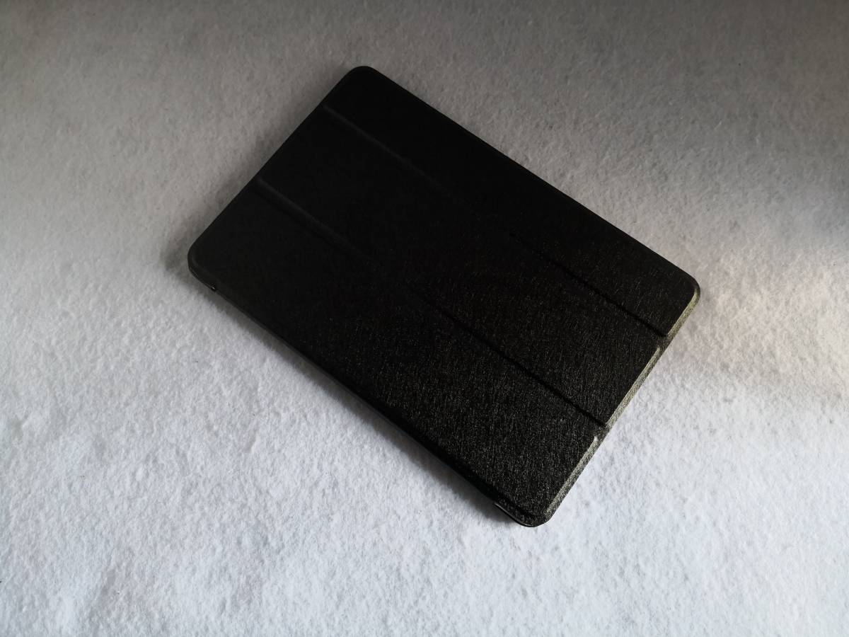 (薄型 軽量) iPad min5/mini4 共用 ブラック レザー スマートケース の画像1