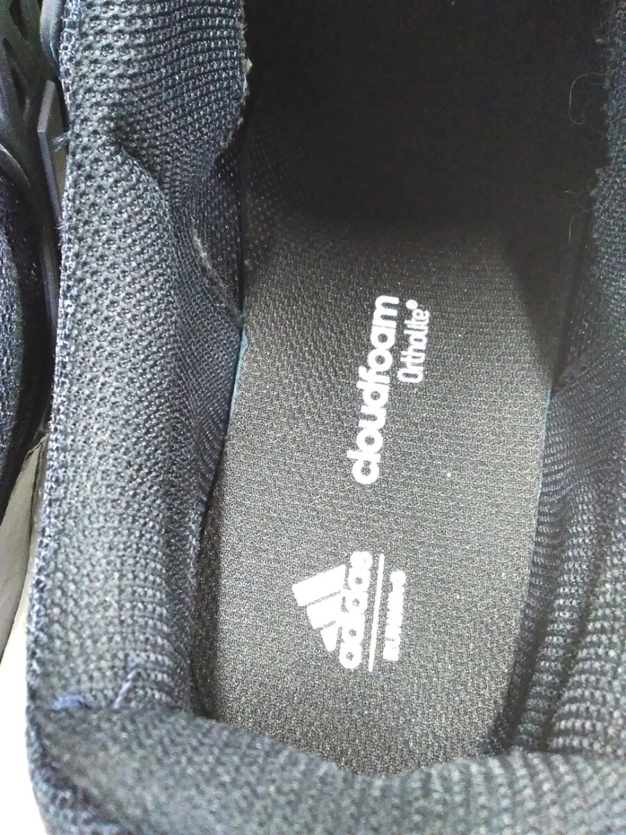 g_t T924 メンズ　中古スニーカー　adidas アディダス　ランニングシューズ　27.5cm ネイビーブルー_画像6