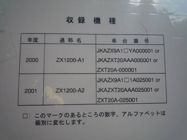 ★▼新品未使用品 ZX-12R A型 （'01） サービスマニュアル●の画像2