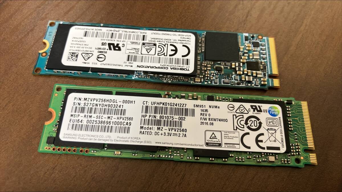 【中古】M2.SSD 256GB NVMe 2個セット_画像1