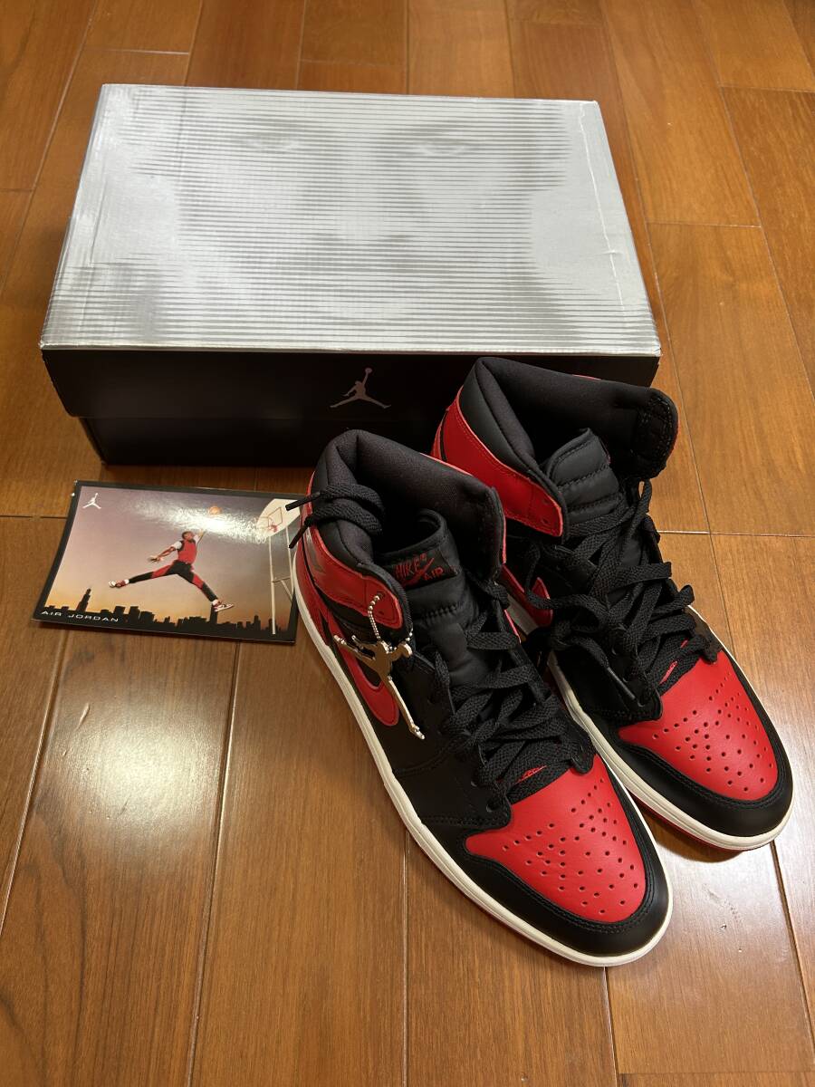 【未使用品】AIR JORDAN 1 RETRO (BLACK/VARSITY RED) US 9 BRED エア ジョーダン 1 レトロ（黒赤） 27.0cm 2001年_画像1