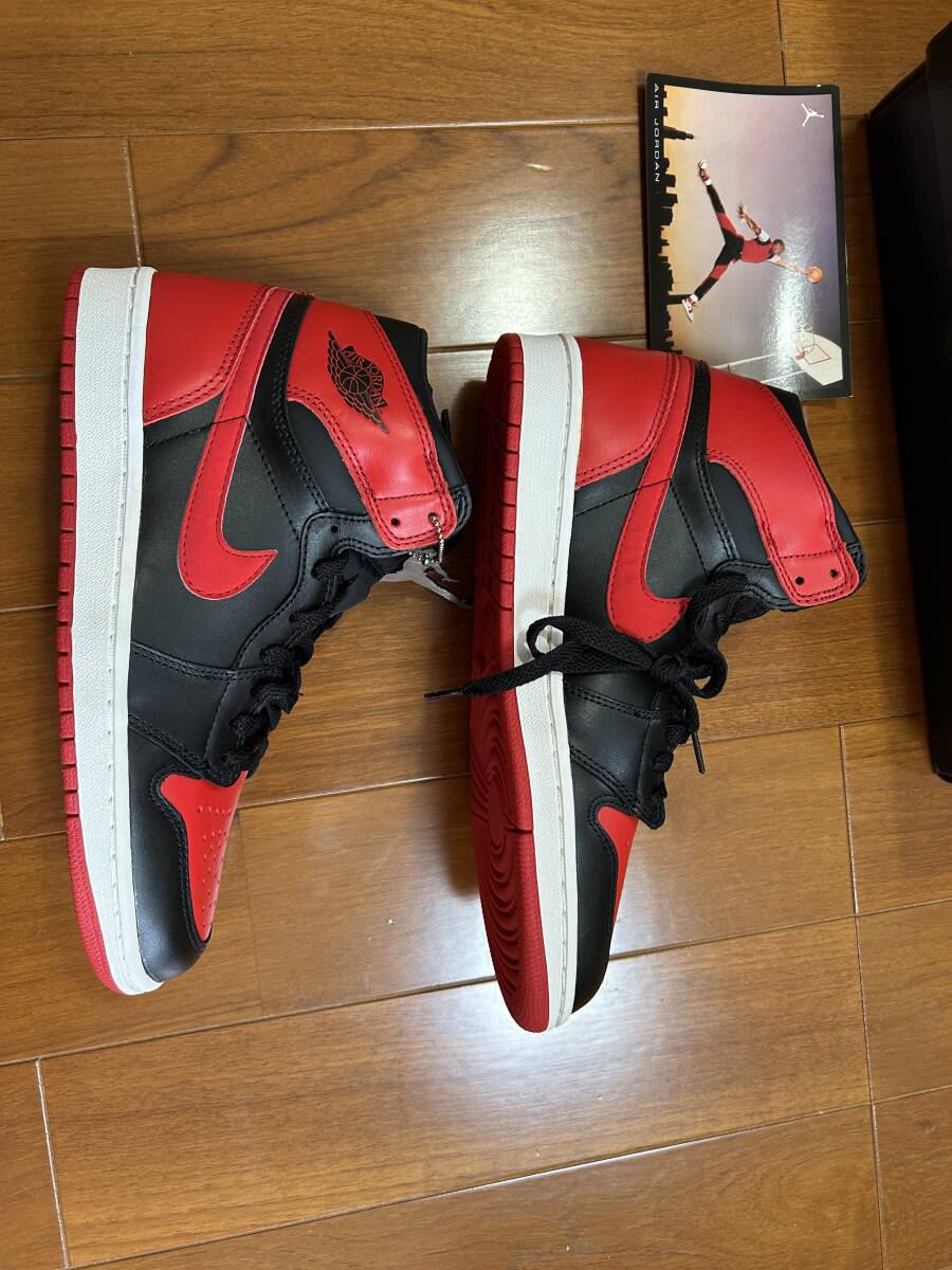 【未使用品】AIR JORDAN 1 RETRO (BLACK/VARSITY RED) US 9 BRED エア ジョーダン 1 レトロ（黒赤） 27.0cm 2001年_画像3