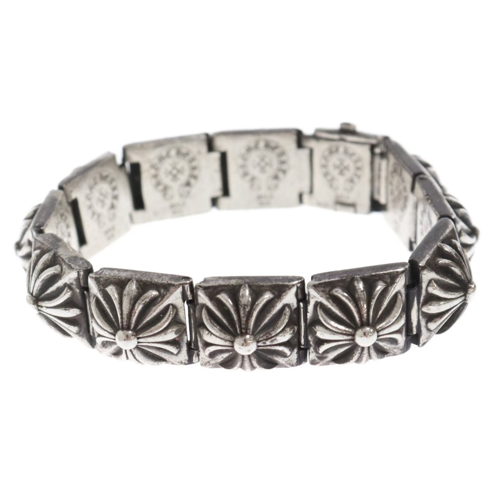 CHROME HEARTS クロムハーツ PYRAMID HINGED ヒンジ ピラミッドプラス シルバーブレスレット 12リンク シルバー