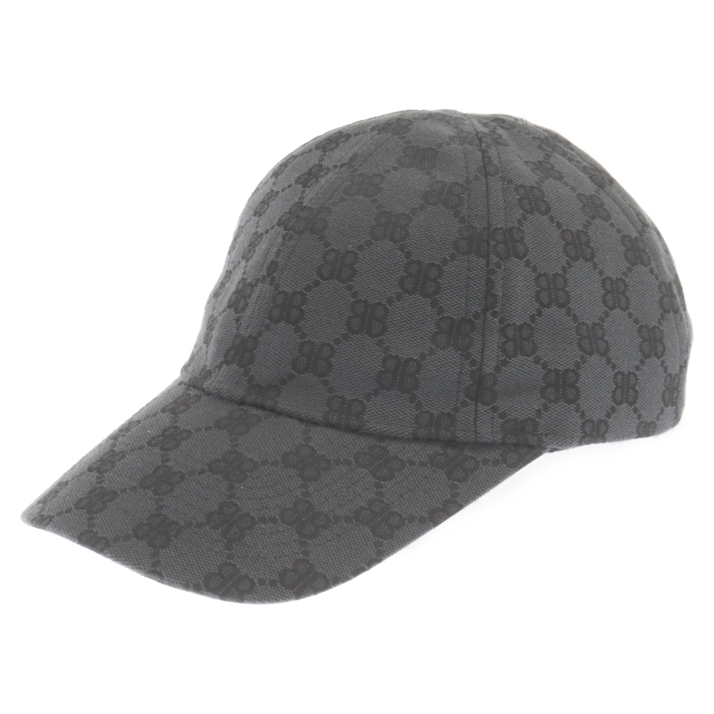 GUCCI グッチ ×BALENCIAGA HACKER CAP ザハッカープロジェクトベースボールキャップ 帽子 ブラック 680717 4B3B7_画像1