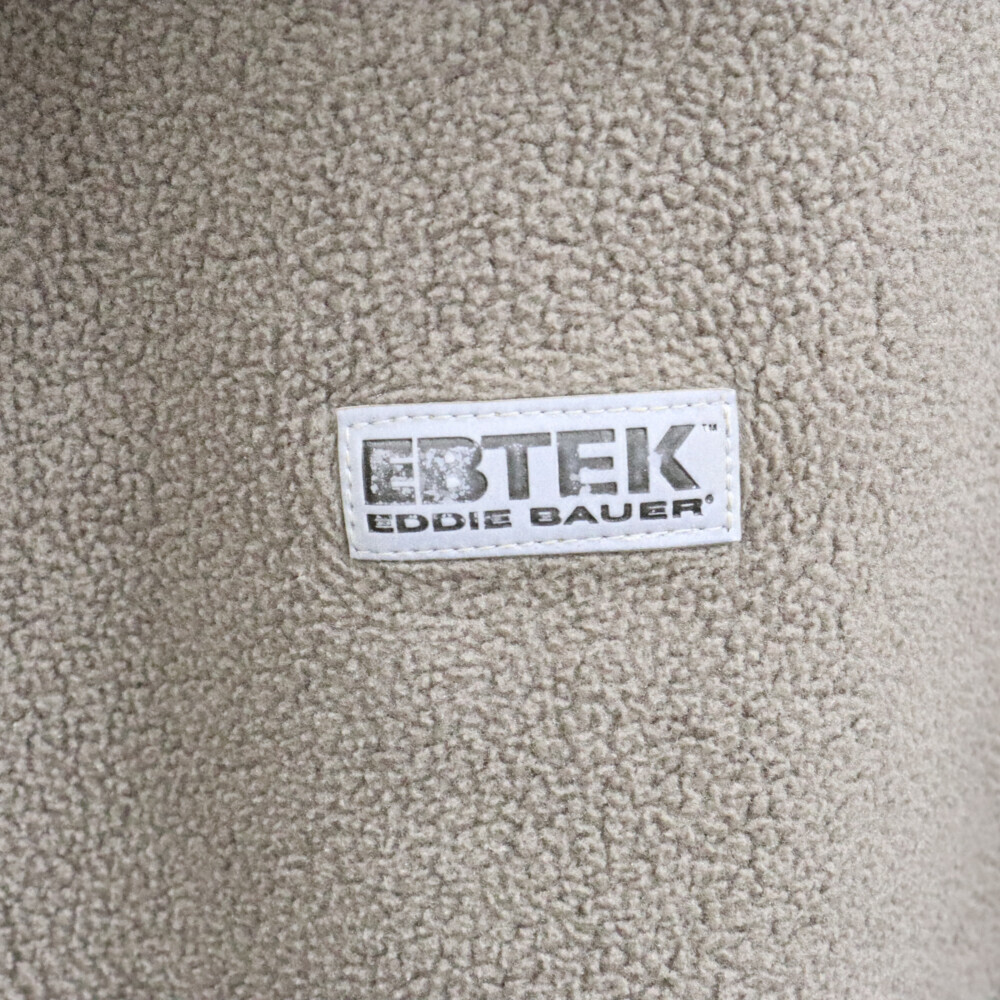 エビテック エディーバウアー EBTEK Eddie bauer 90s フーディ フリースジャケット 胸ポケット カーキ/ブラック_画像4