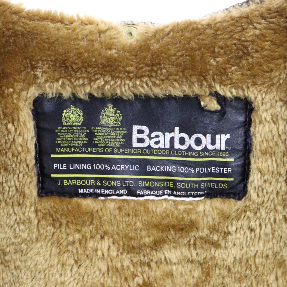 Barbour バブアー ファーライナーベスト スナップボタン ブラウン_画像6