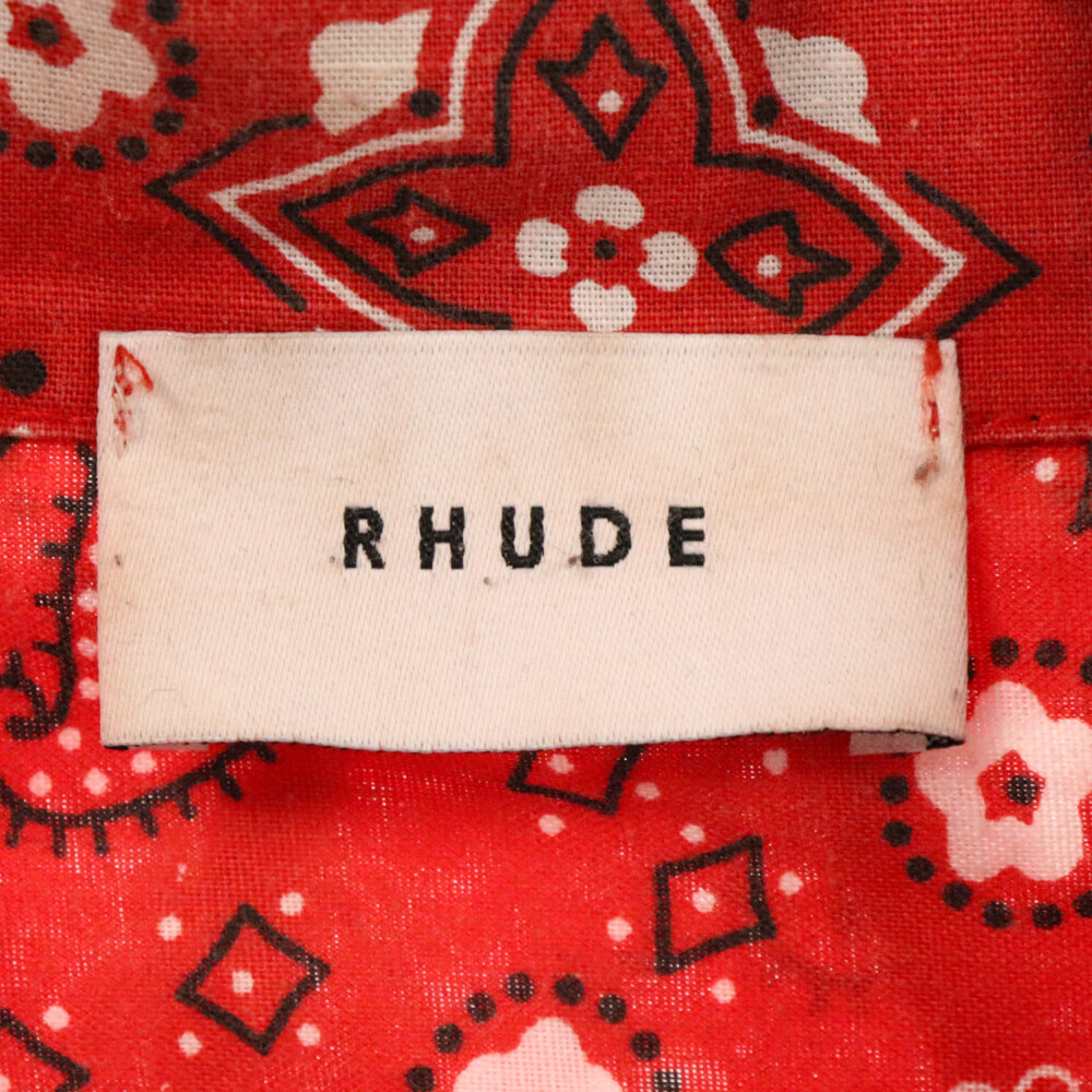 RHUDE ルード Vintage Make Sleeping Shirt ペイズリー総柄 長袖シャツ レッド_画像3