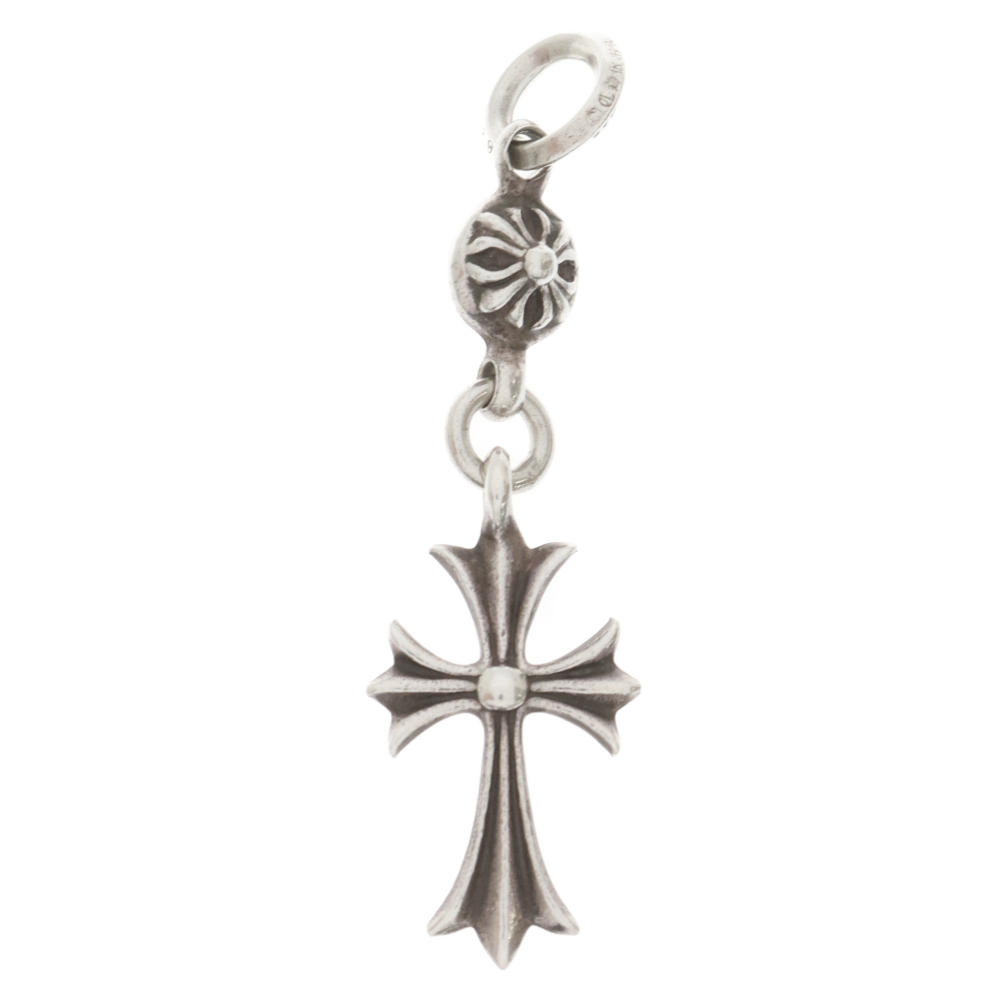 CHROME HEARTS クロムハーツ 1B TNY CH CRS 1ボールタイニーCHクロス チャーム シルバーネックレストップ 国内ギャラ有