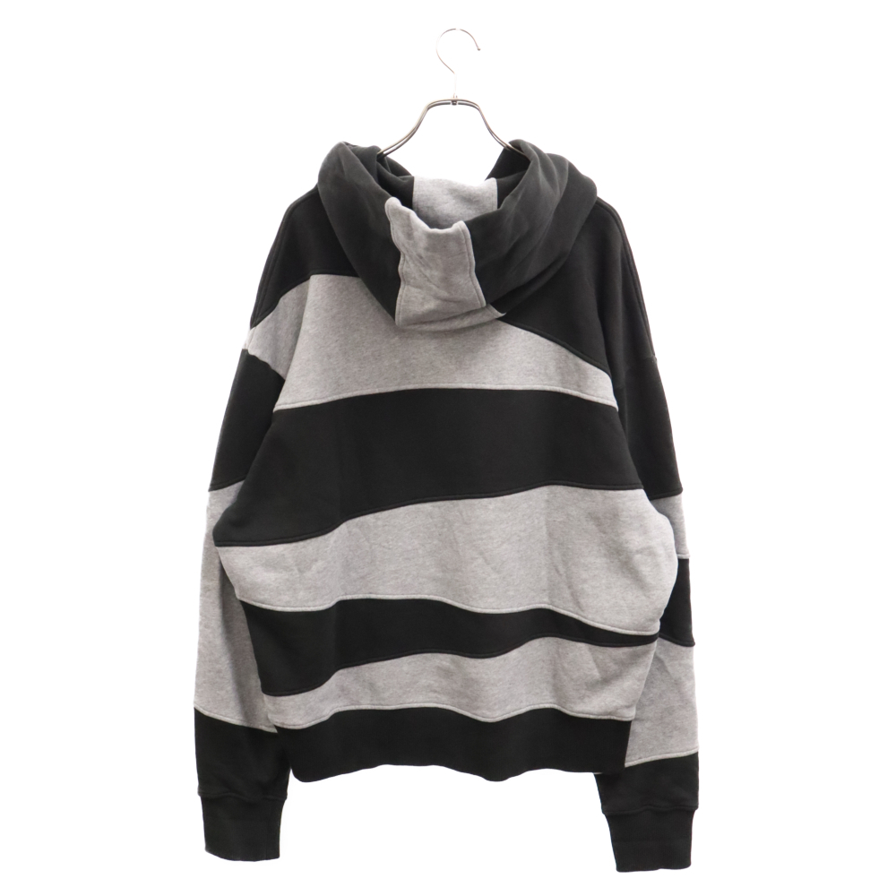 KENZO ケンゾー DAZZLE STRIPE OVERSIZE HOODIE ダズルストライプフロントロゴパーカー FD65SW0624MB ブラック グレー_画像2